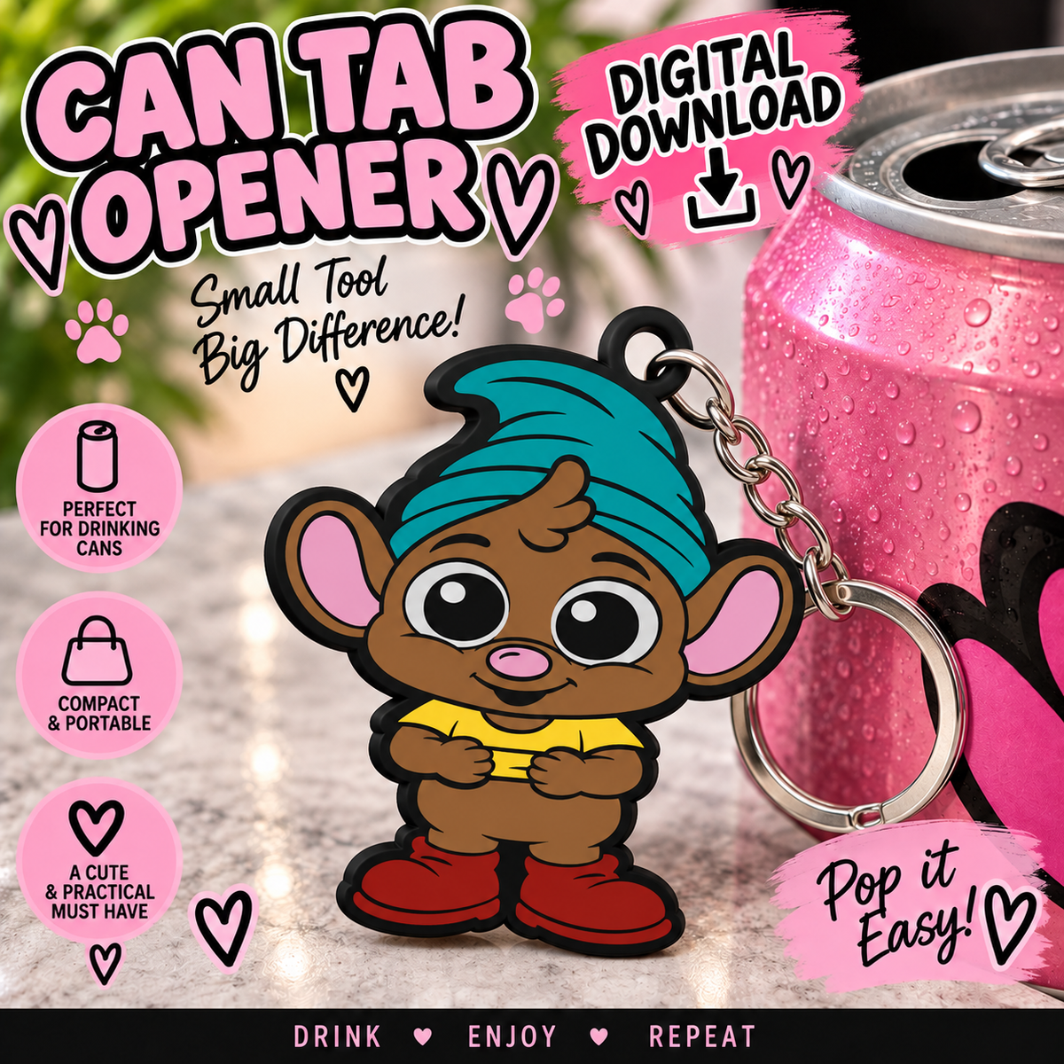 Cute Mouse  Can opener  ( Digital File )