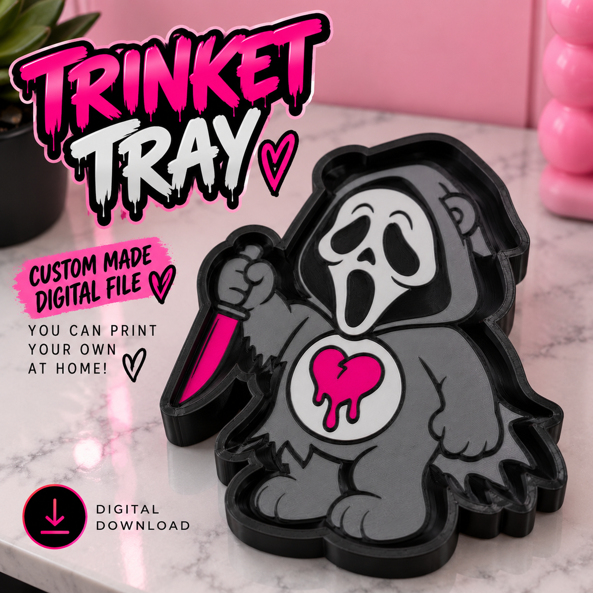 Ghosty Trinket Tray  ( Digital File )