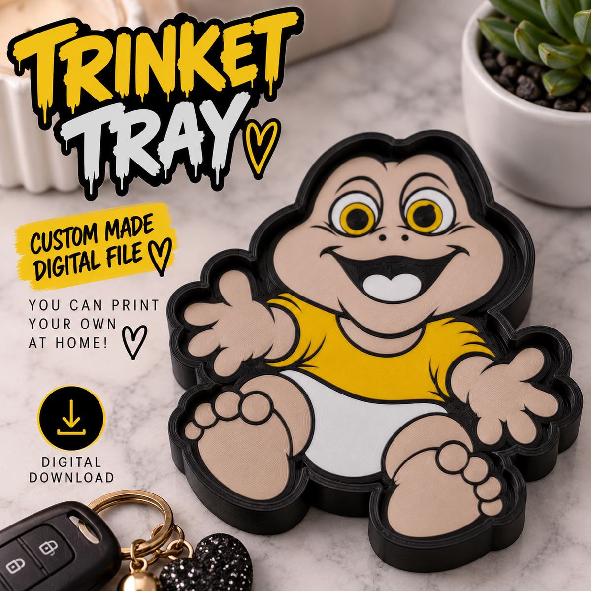 Dino Baby Trinket Tray  ( Digital File )