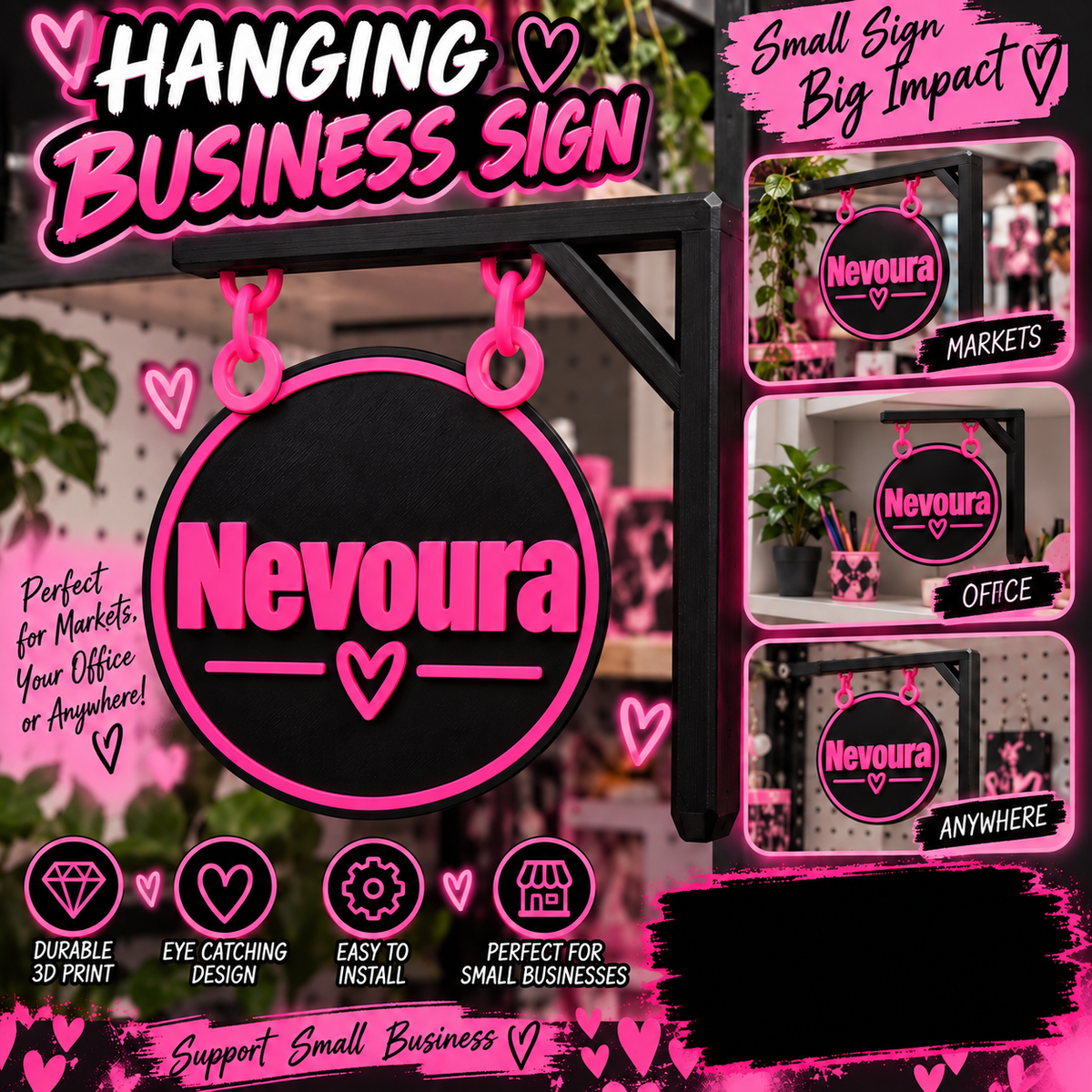 3D Hanging Business Sign