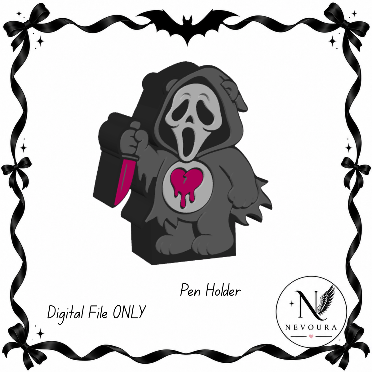 Scare Bear Pen Holder ( Digital File )