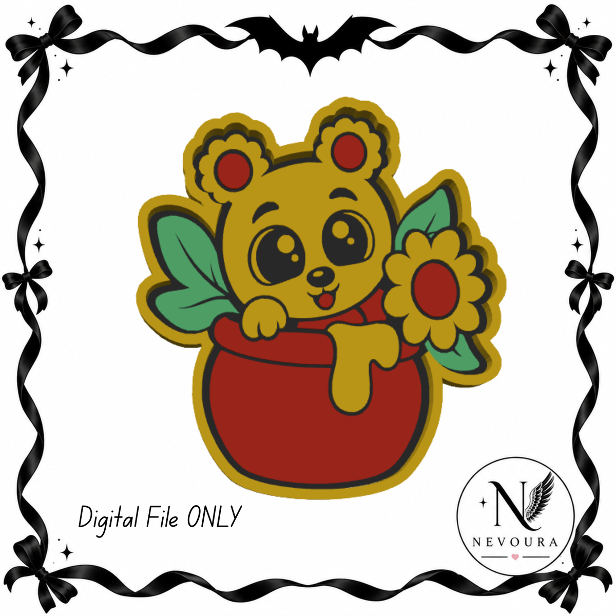 Cute Bear Trinket Tray  ( Digital File )