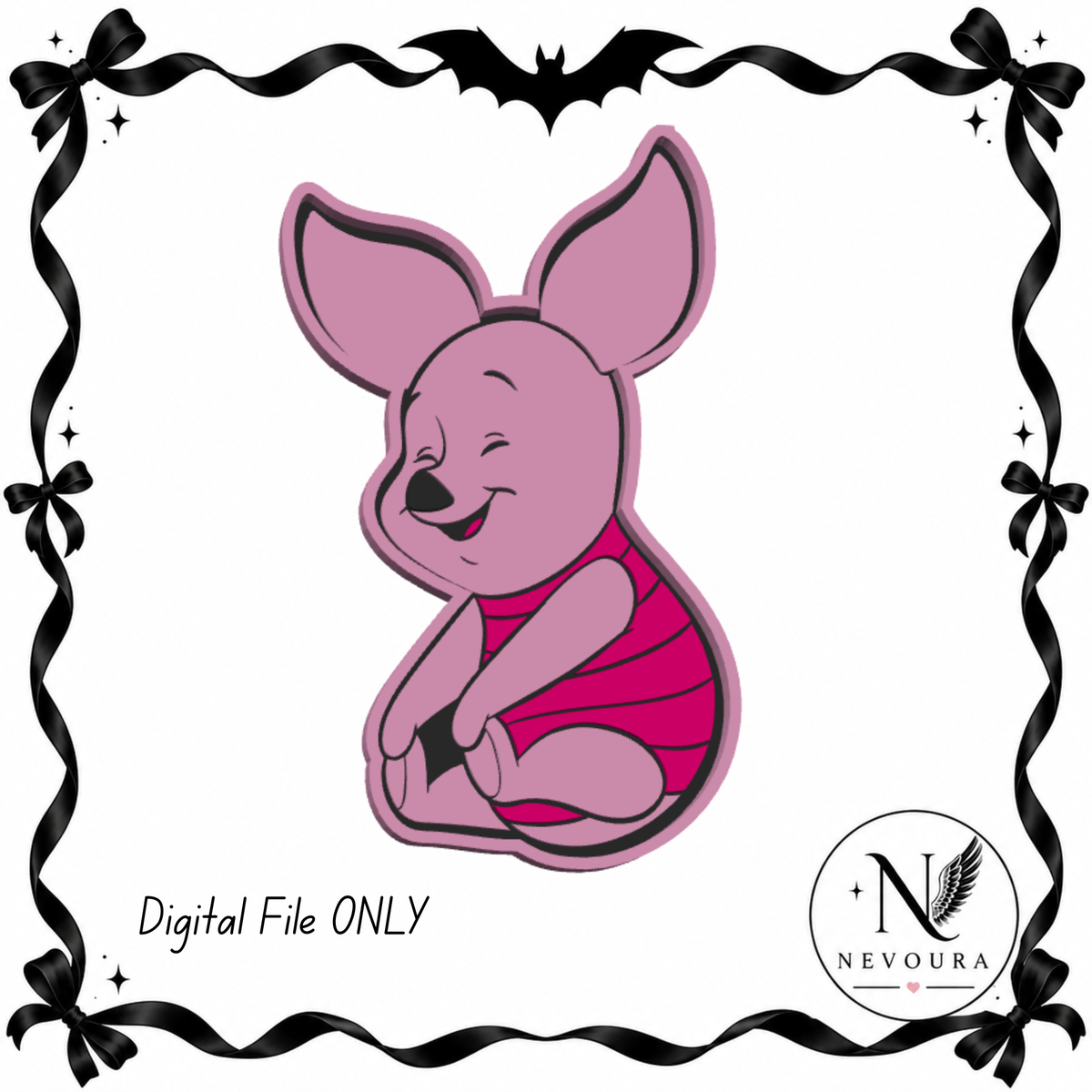 Cute Piggy Trinket Tray  ( Digital File )